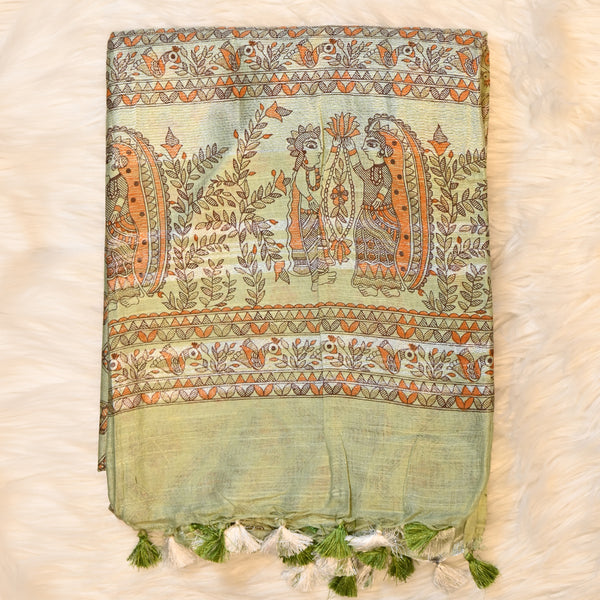 Madhubani Print - Pista Green