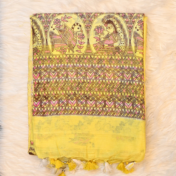Madhubani Print - Light Yellow