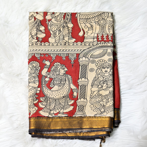 kalmkari chennuri cotton - Orange