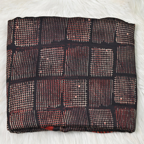 Pure Ajrakh Modal silk - Black Pattern