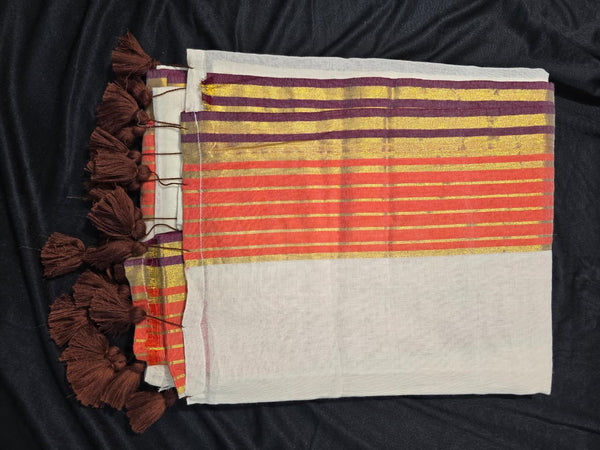 Mul Cotton - Orange Border