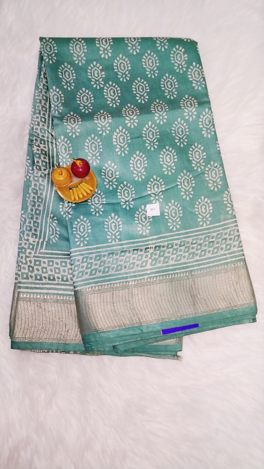Art-Silk Handblock printed saree