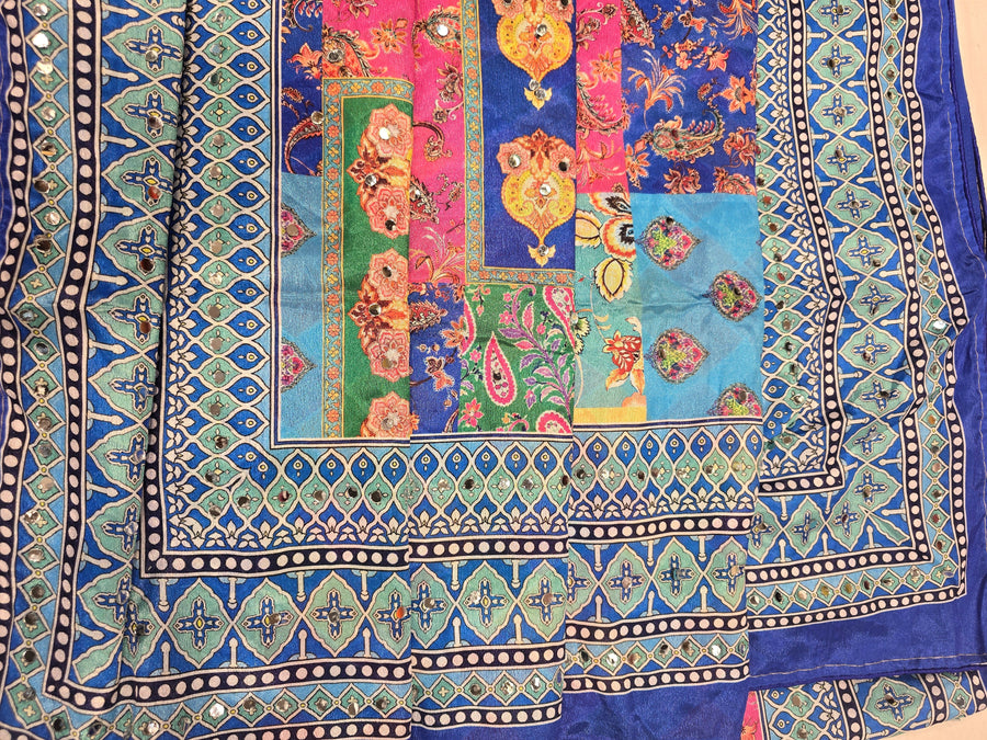 Ajrakh Mirror Work Sarees - LT13