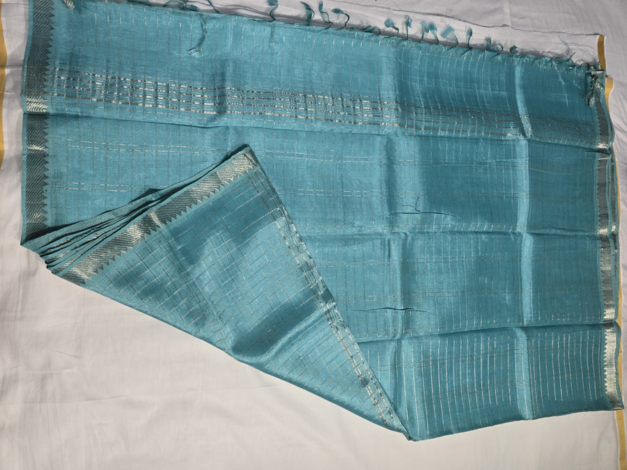 Pure mangalagiri handloom Nizam border Saree