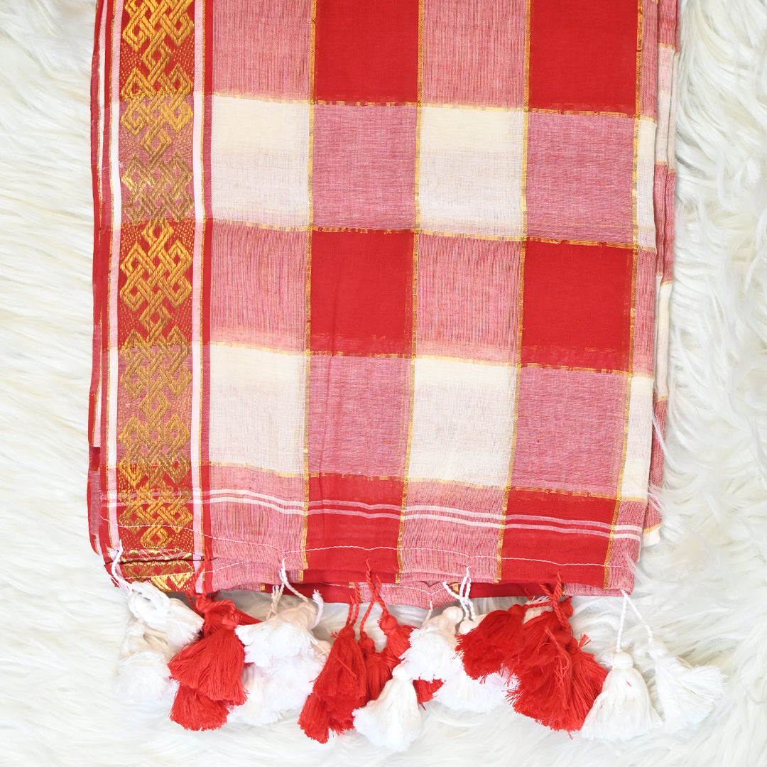 Mul Cotton - Red White