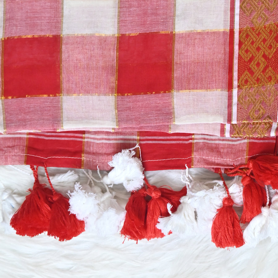 Mul Cotton - Red White