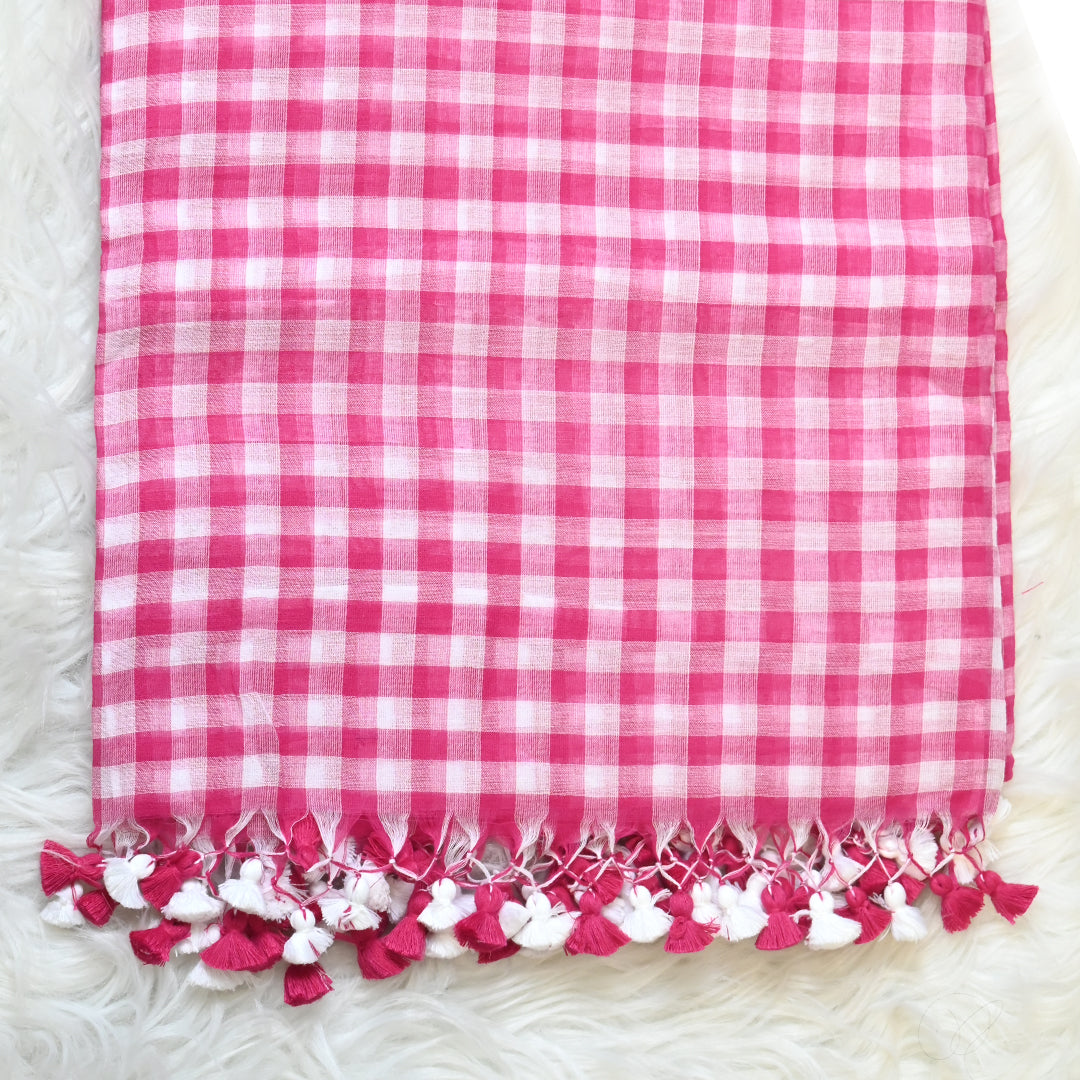 Mul Cotton - Pink White