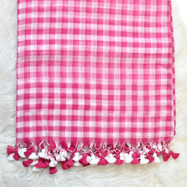 Mul Cotton - Pink White