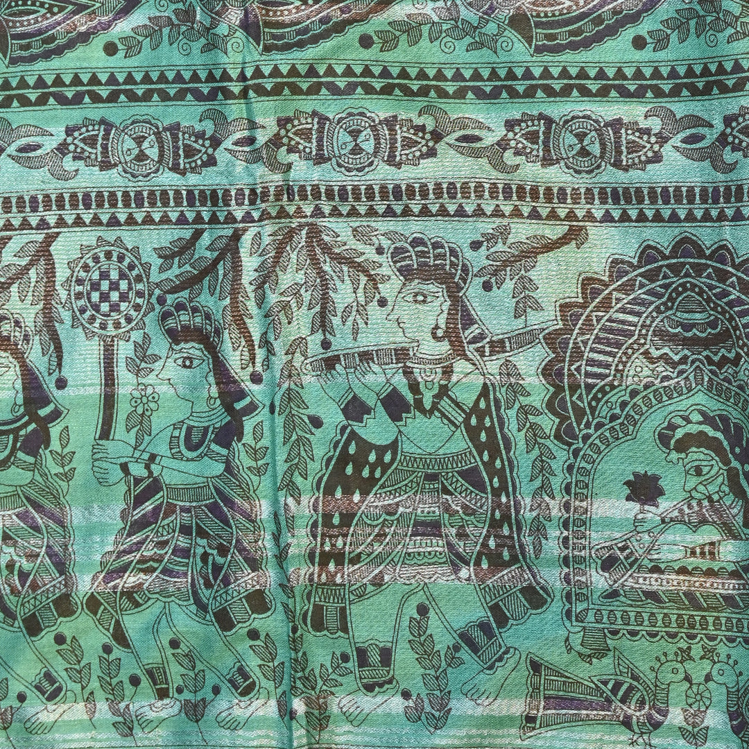 Madhubani Print - Cyan