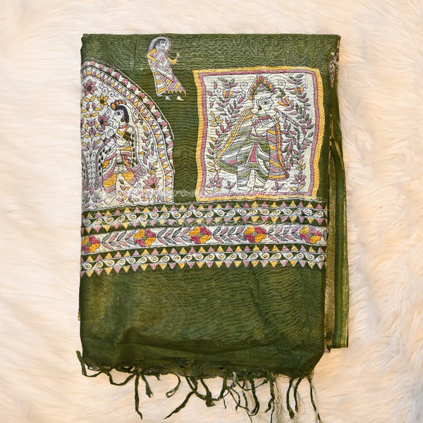 Madhubani Print - Dark Green