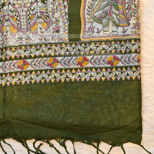 Madhubani Print - Dark Green