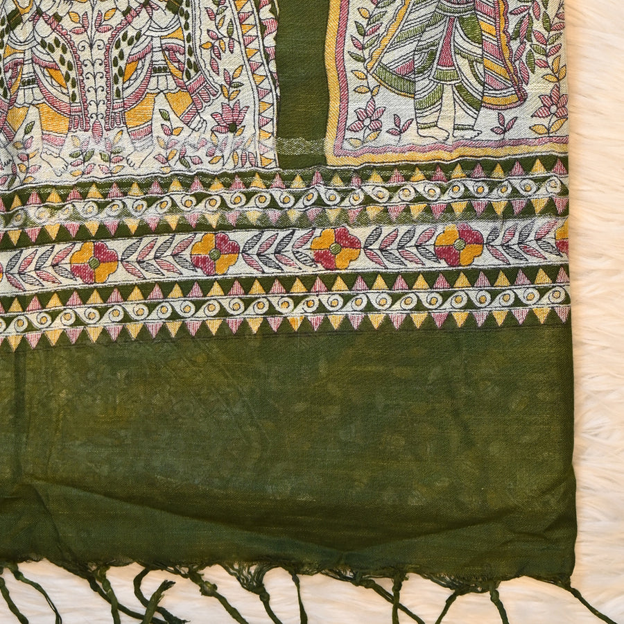 Madhubani Print - Dark Green
