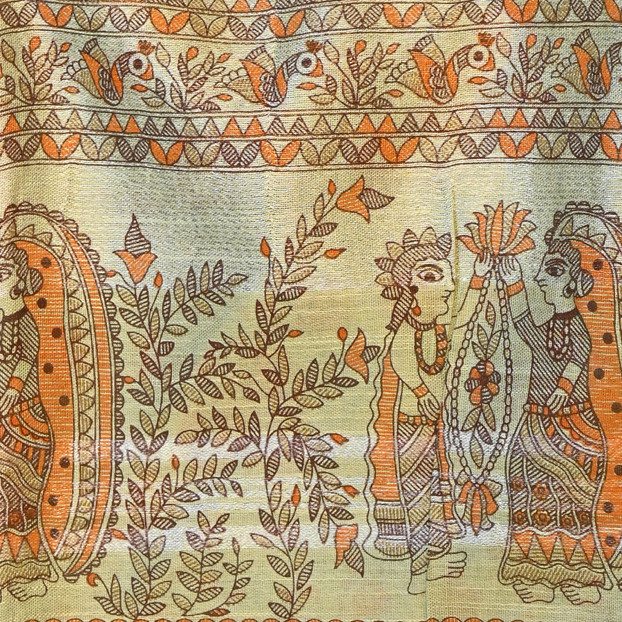 Madhubani Print - Pista Green