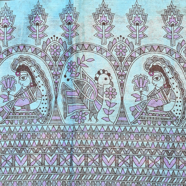 Madhubani Print - Sky Blue