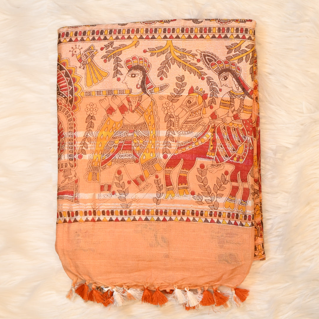 Madhubani Print - Light Orange