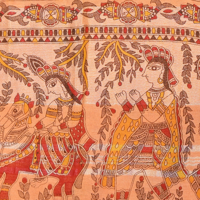 Madhubani Print - Light Orange