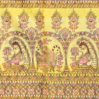 Madhubani Print - Light Yellow