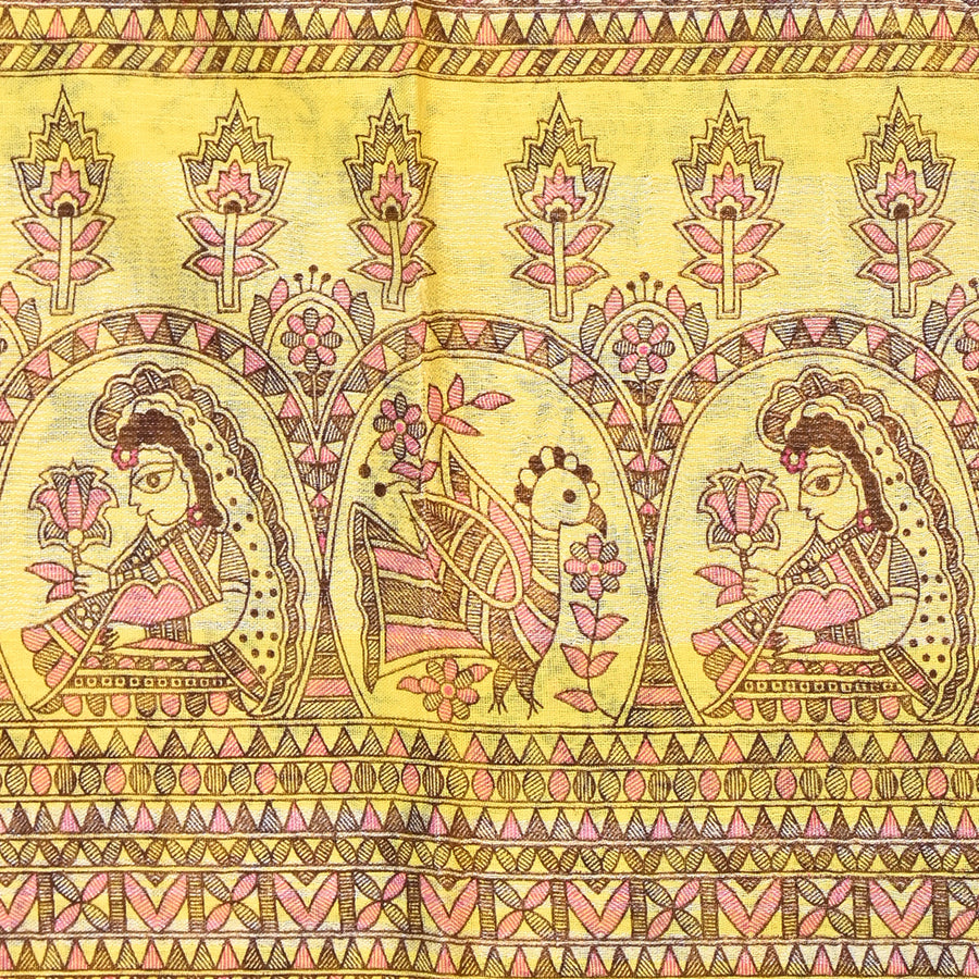 Madhubani Print - Light Yellow