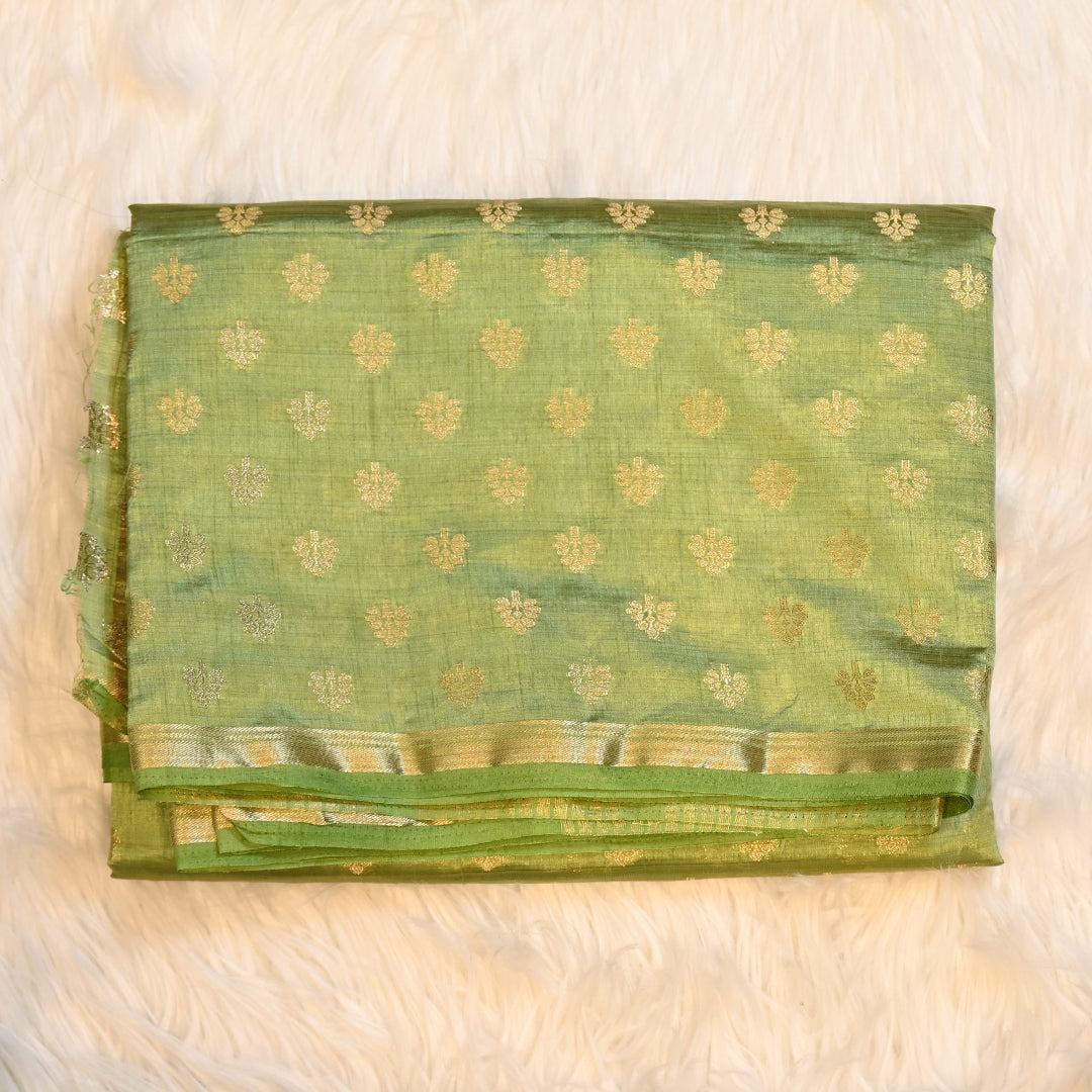 Tussar Silk - Pista Green