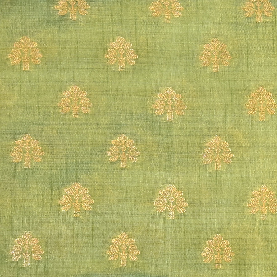Tussar Silk - Pista Green