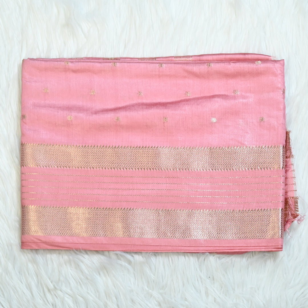 Maheshwari Silk - Peach Pink