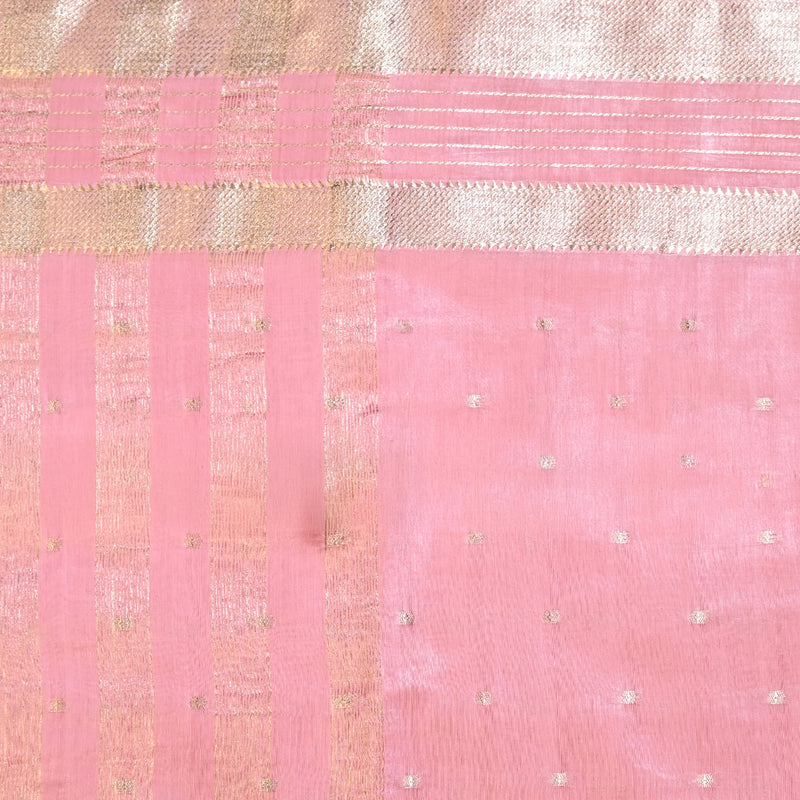 Maheshwari Silk - Peach Pink