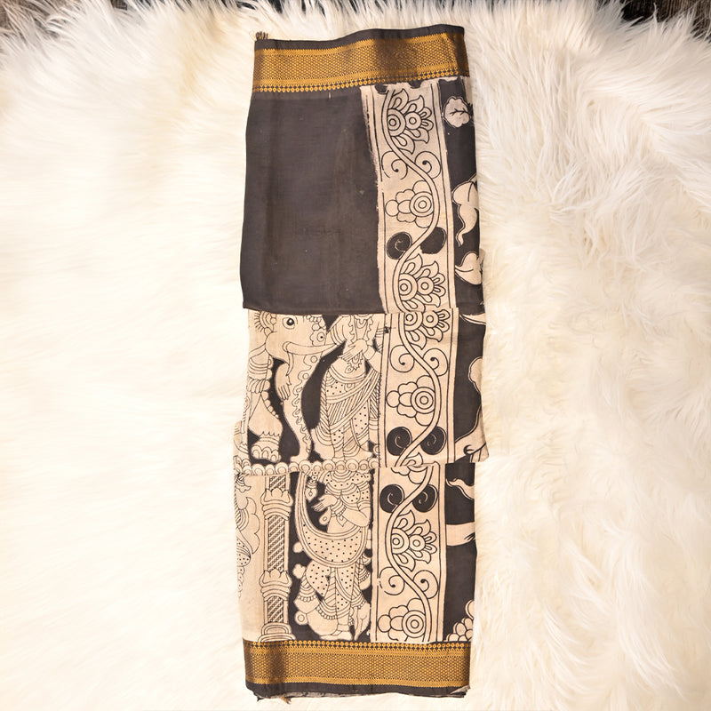 kalmkari chennuri cotton - Black