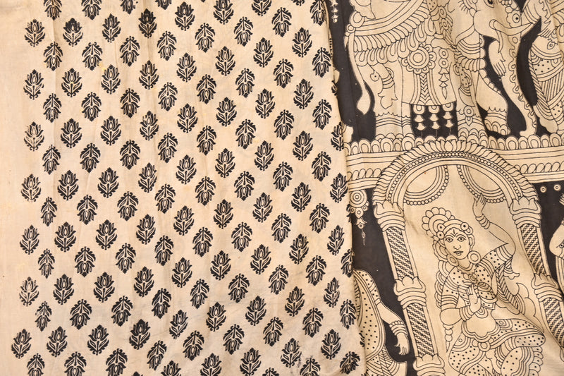 kalmkari chennuri cotton - Black