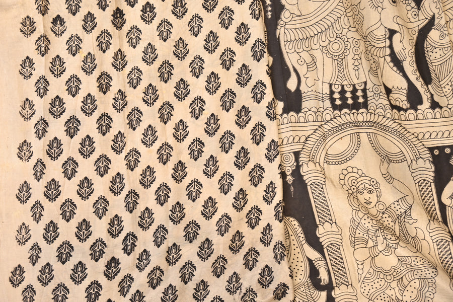 kalmkari chennuri cotton - Black