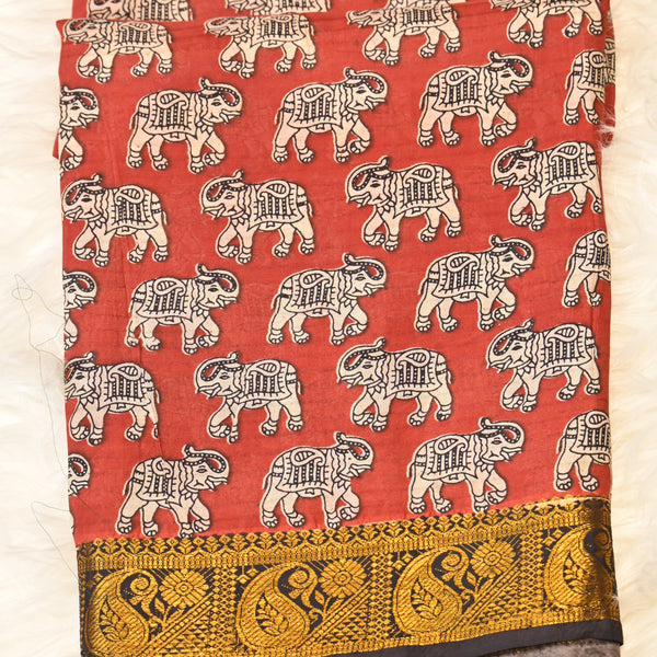 kalmkari chennuri cotton - Orange