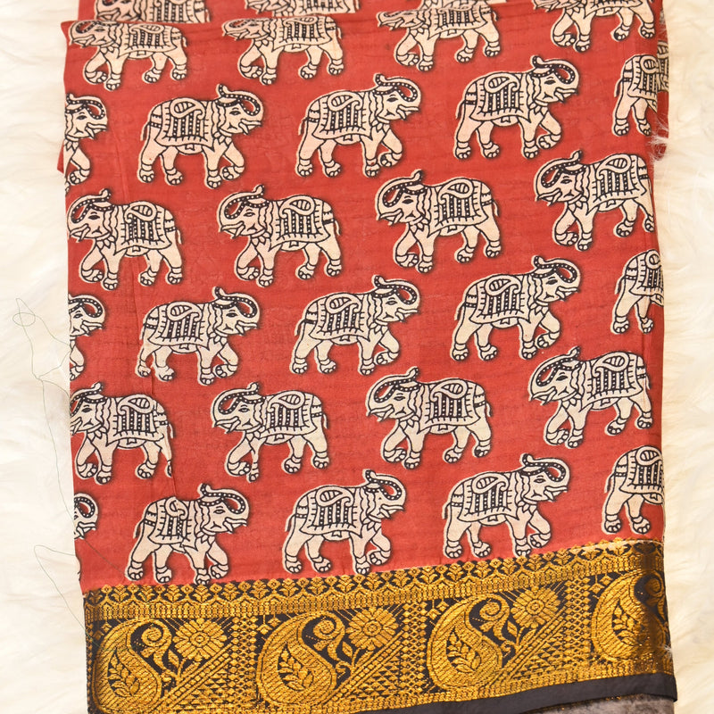 kalmkari chennuri cotton - Orange