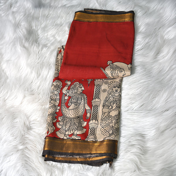kalmkari chennuri cotton - Orange