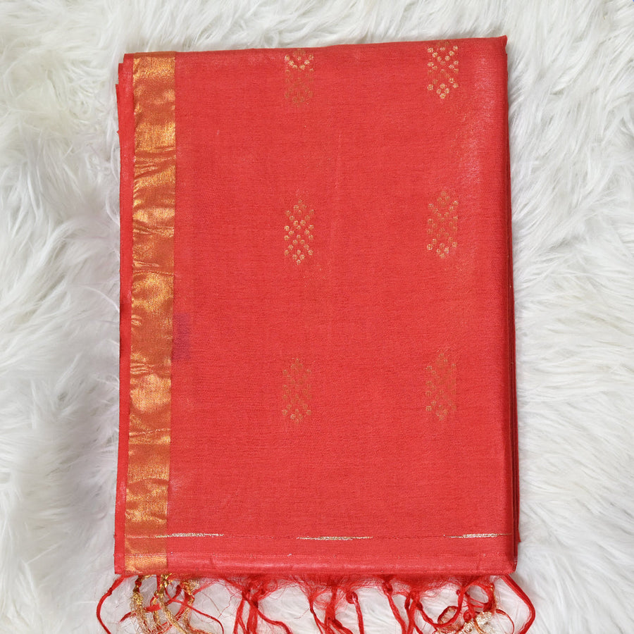 Bhagalpuri Kota Cotton - Orange