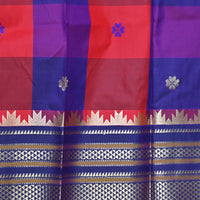 Gadwal semi silk - Red Blue