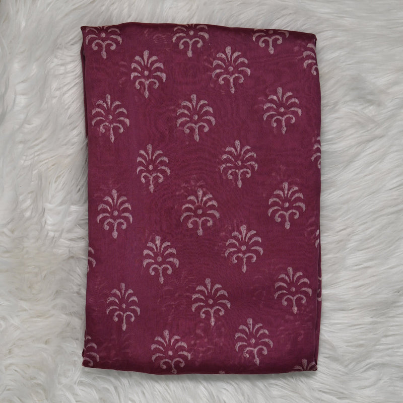 Pure Chanderi Cotton - Maroon