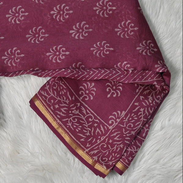 Pure Chanderi Cotton - Maroon