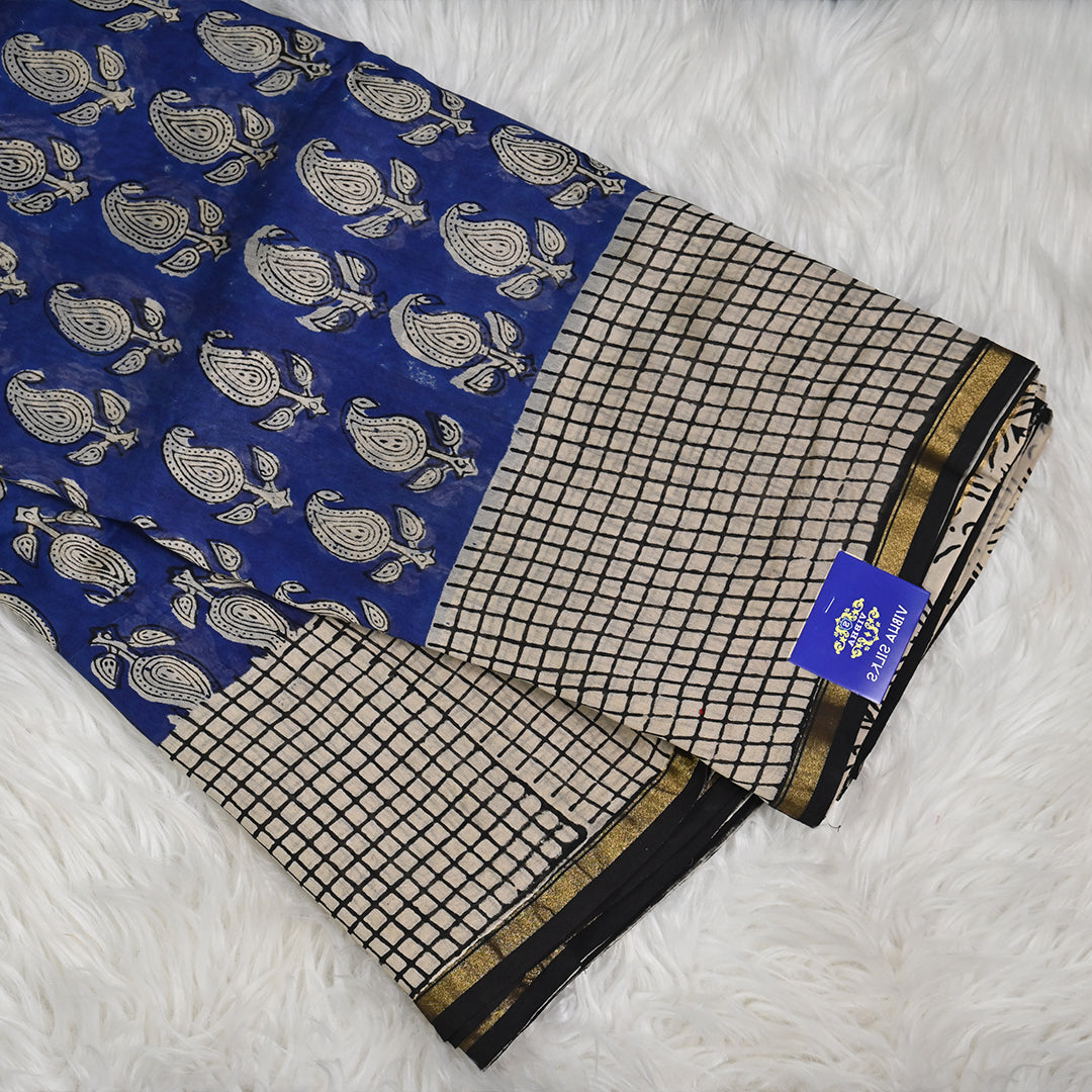 Pure Chanderi Cotton - Blue