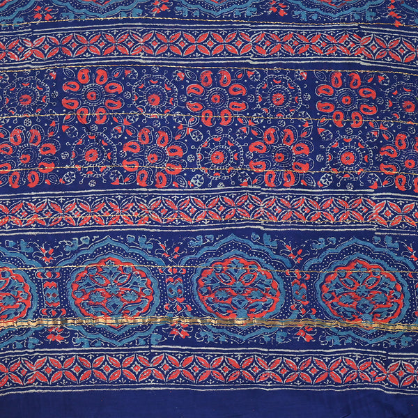 Pure Chanderi Cotton - Navy blue