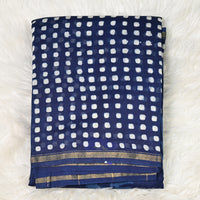 Pure Chanderi Cotton - Dark Blue