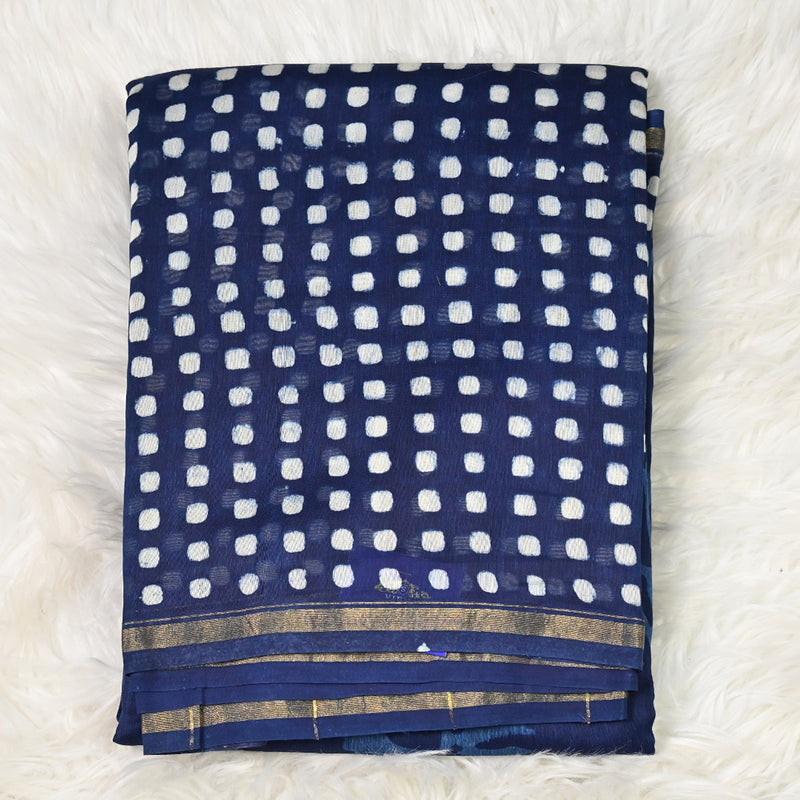 Pure Chanderi Cotton - Dark Blue