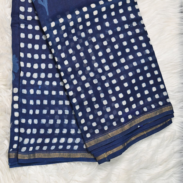 Pure Chanderi Cotton - Dark Blue