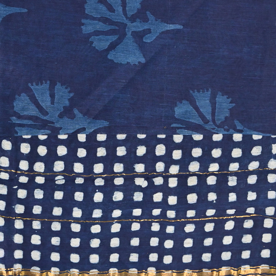 Pure Chanderi Cotton - Dark Blue