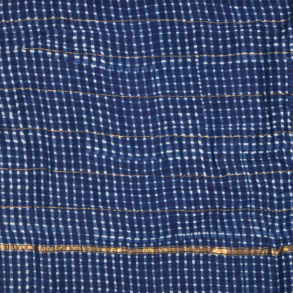 Pure Chanderi Cotton - Blue White