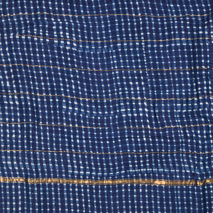 Pure Chanderi Cotton - Blue White
