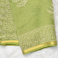 Pure Chanderi Cotton - Pista Green