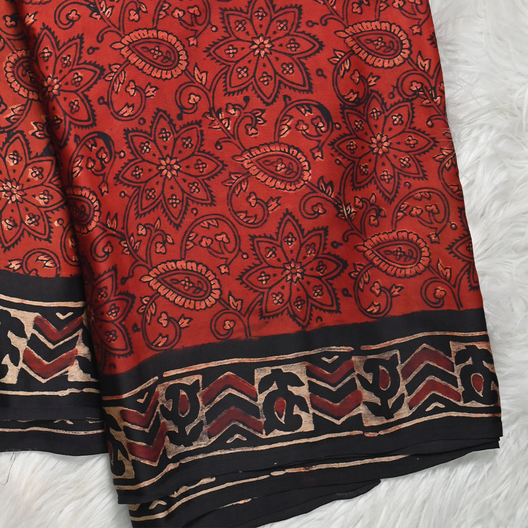 Ajrakh Modal Silk - Red