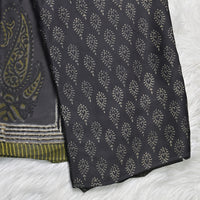 Ajrakh Modal Silk - Black