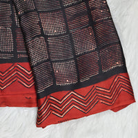 Pure Ajrakh Modal silk -  Black Pattern