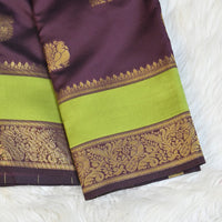 Pichwai Print Saree - Brown