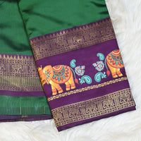 Pichwai Print Saree - Green